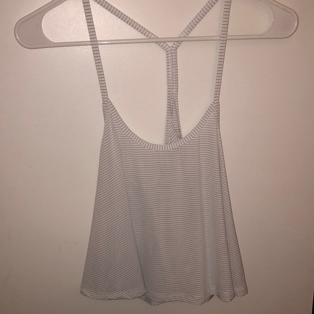 Beyond Yoga Gray Striped Crop Top